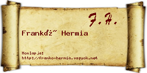Frankó Hermia névjegykártya